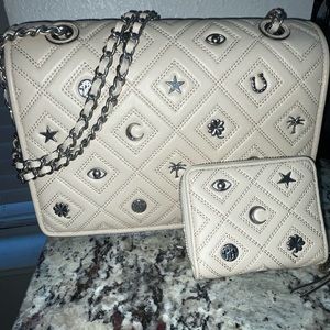 Tory Burch Fleming Charm Bag and Medium Wallet